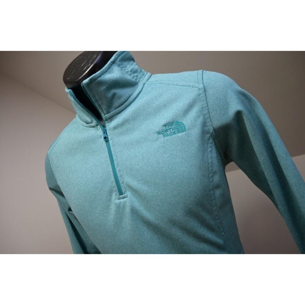 The North Face‎ Fleece Jacket Teal 1/4 Zip Sweater Womens Size Medium